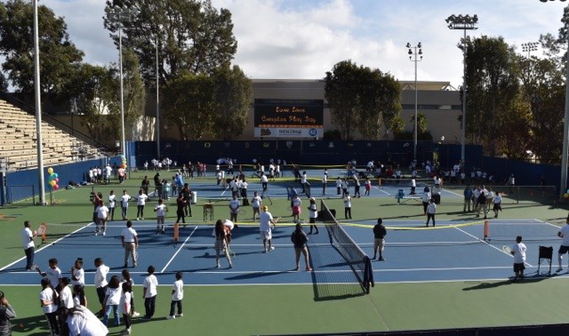 Students Play Day Tennis With Brawley