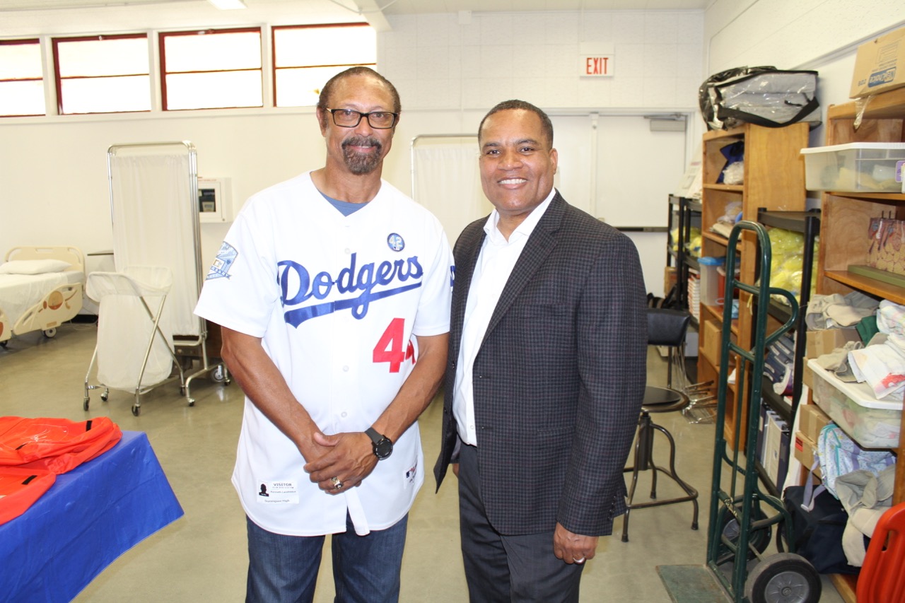 Sup. Brawley with LA Dodger Legend Kenny Landreaux