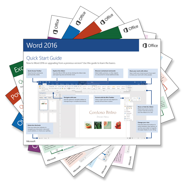 Microsoft Office 2016 Quick Start Guides Image
