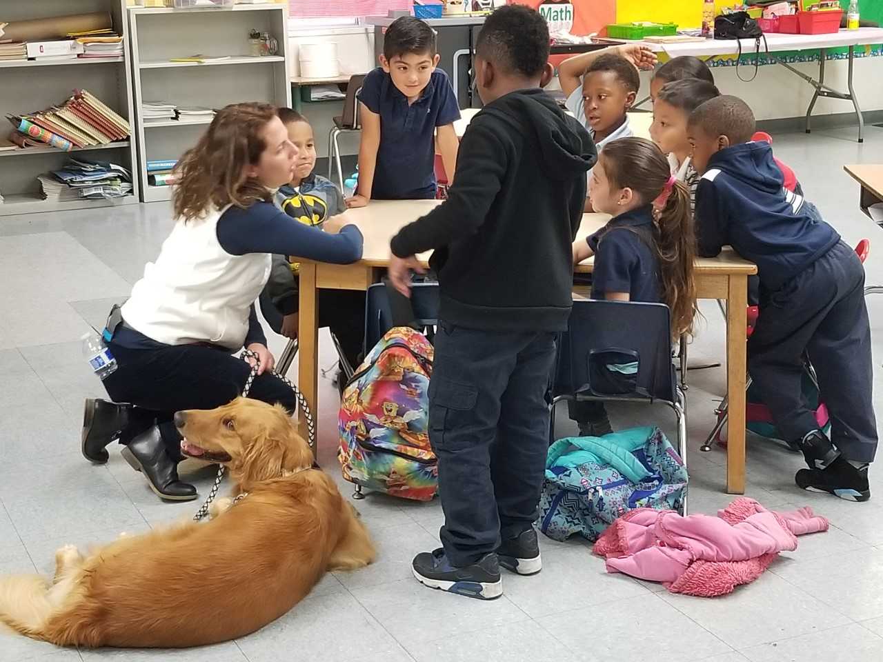 Students with Dog Photo