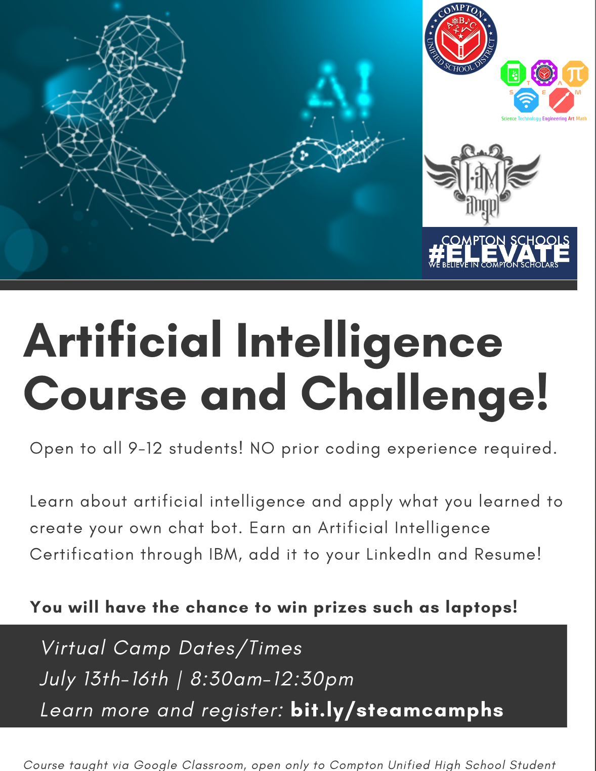 Artificial Intelligence Course and Challenge Flyer Image